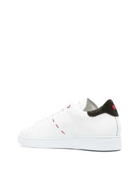 Kiton Embroidered Logo Leather Sneakers