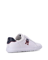 Tommy Hilfiger Embroidered Logo Leather Sneakers