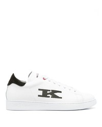 Kiton Embroidered Logo Leather Sneakers