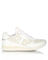 Dolce & Gabbana Lace Panelled Leather Trainers