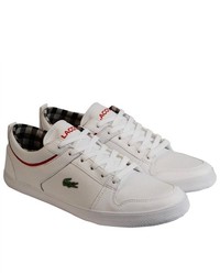Lacoste Ojetti Fld White Dark Red Lace Up Sneakers