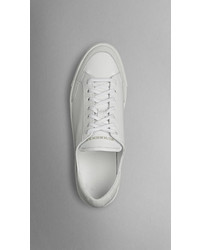 Burberry Leather Trainers With Suede Trim
