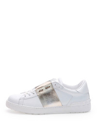 Valentino Low Top Sneaker With Stripe Whitegold