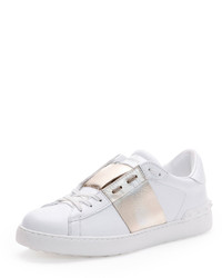 Valentino Low Top Sneaker With Stripe Whitegold