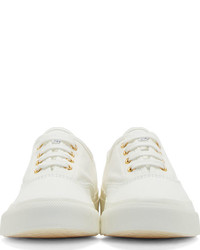 Kitsune Maison Kitsun White Canvas Low Top Sneakers