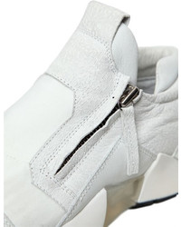 Cinzia Araia Mesh Crackled Leather Sneakers