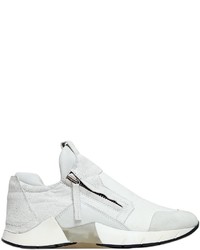 Cinzia Araia Mesh Crackled Leather Sneakers