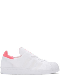 adidas Originals White And Pink Superstar 80s Pk Sneakers