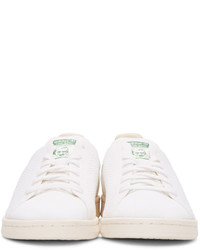 adidas Originals White Green Primeknit Stan Smith Sneakers