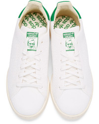 adidas Originals White Green Primeknit Stan Smith Sneakers