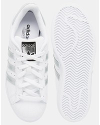 adidas Originals White Silver Superstar Sneakers