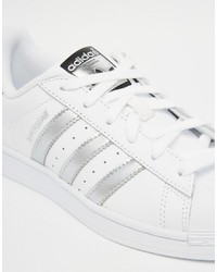 adidas Originals White Silver Superstar Sneakers
