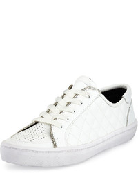 Rebecca Minkoff Sander Too Quilted Low Top Sneaker White