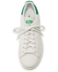 adidas Stan Smith Snake Cut Leather Sneaker Crystal Whitegreen