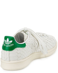 adidas Stan Smith Snake Cut Leather Sneaker Crystal Whitegreen