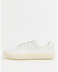 Bershka Trainer In White With Translucent Sole
