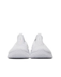 Nike White And Grey Epic Phantom React Flyknit Sneakers