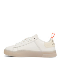 Diesel White And Orange S Clever Low Sneakers