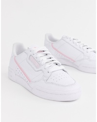 adidas Originals White And Pink Continental 80 Trainers