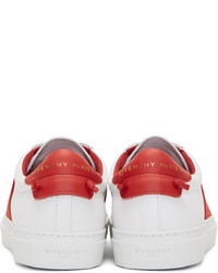 Givenchy White And Red Urban Elastic Knots Sneakers