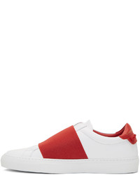 Givenchy White And Red Urban Elastic Knots Sneakers