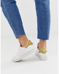 adidas Originals White And Yellow Stan Smith Trainers