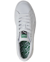 Puma White Basket Matte Shine Low Top Sneakers