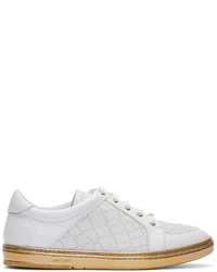 Jimmy Choo White Gold Sydney Sneakers