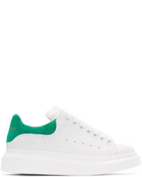 Alexander McQueen White Green Leather Sneakers