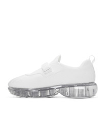 Prada White Knit Clear Cloudbust Sneakers
