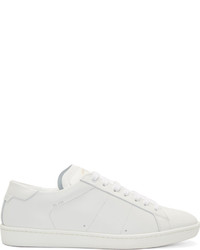 Saint Laurent White Leather Classic Low Top Sneakers
