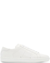 Saint Laurent White Leather Court Classic Sneakers