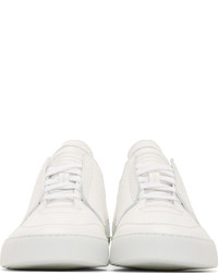 Helmut Lang White Leather Low Top Sneakers