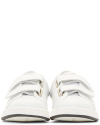 Kenzo White Leather Velcro Sneakers