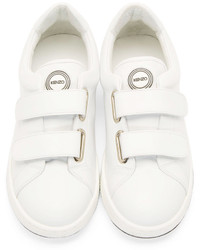 Kenzo White Leather Velcro Sneakers