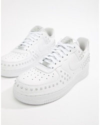 Nike White Studded Air Force 1 Trainers