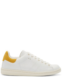 Isabel Marant White Yellow Bart Low Top Sneakers