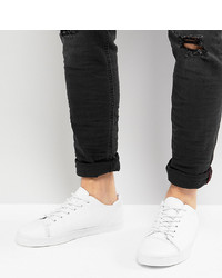 ASOS DESIGN Wide Fit Trainers In White With Toe Cap