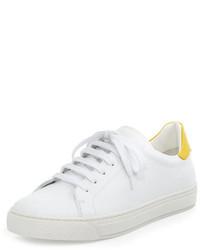 Anya Hindmarch Wink Napa Leather Low Top Sneaker Whiteyellow