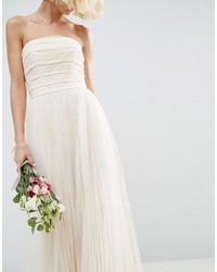 Asos Bridal Ruched Mesh Bandeau Maxi Dress, $237, Asos