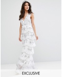 Maya Bridal Tiered Maxi Dress With Allover Embellisht