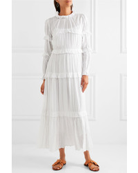 Etoile Isabel Marant Isabel Marant Toile Yukio Tiered Swiss Dot Cotton Maxi Dress White