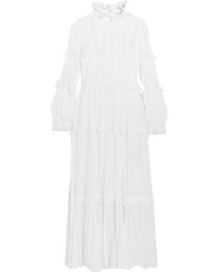 Etoile Isabel Marant Isabel Marant Toile Yukio Tiered Swiss Dot Cotton Maxi Dress White