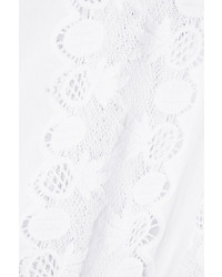 Miguelina Lucinda Gauze Paneled Broderie Anglaise Cotton Voile Maxi Dress White