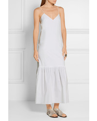 The Row Morin Stretch Cotton Poplin Maxi Dress White