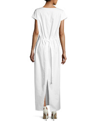 The Row Muriel Short Sleeve Maxi Dress White