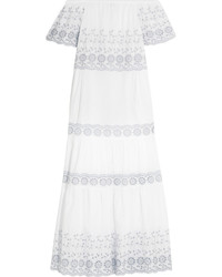 See by Chloe See By Chlo Off The Shoulder Broderie Anglaise Cotton Maxi Dress White