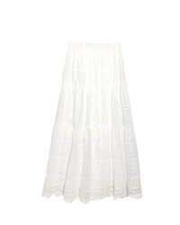 Oscar de la Renta Broderie Anglaise Cotton Maxi Skirt