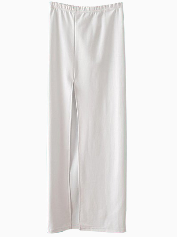 Choies White Side Slit Elastic Waist Maxi Pencil Skirt, $26 | Choies ...