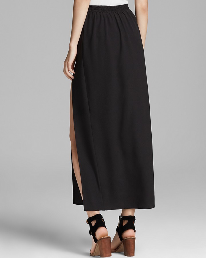 Aqua Maxi Skirt Crepe Double Slit, $78 | Bloomingdale's | Lookastic